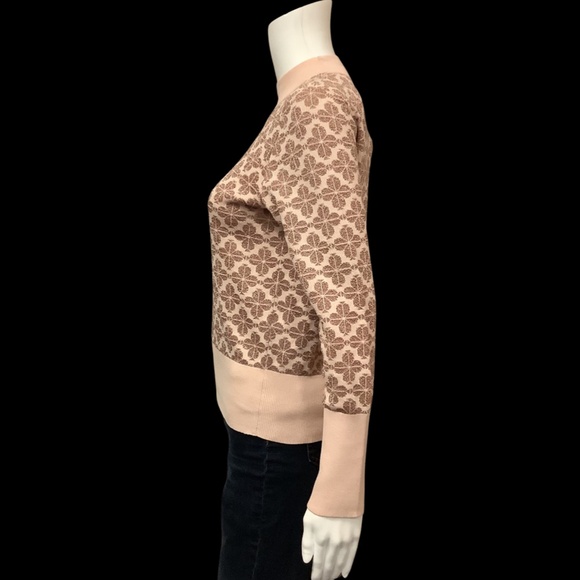 Kate Spade Women's Spade Flower Sweater Turtle Neck Beige Metalic Size: S - Picture 4 of 4